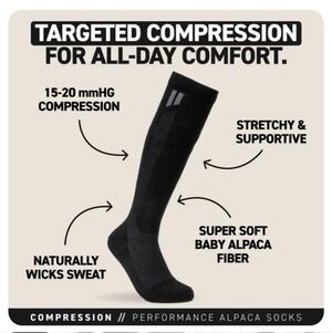 Hollow Performance Alpaca Sovks Compression Wide Calf - Medium Compression. - L